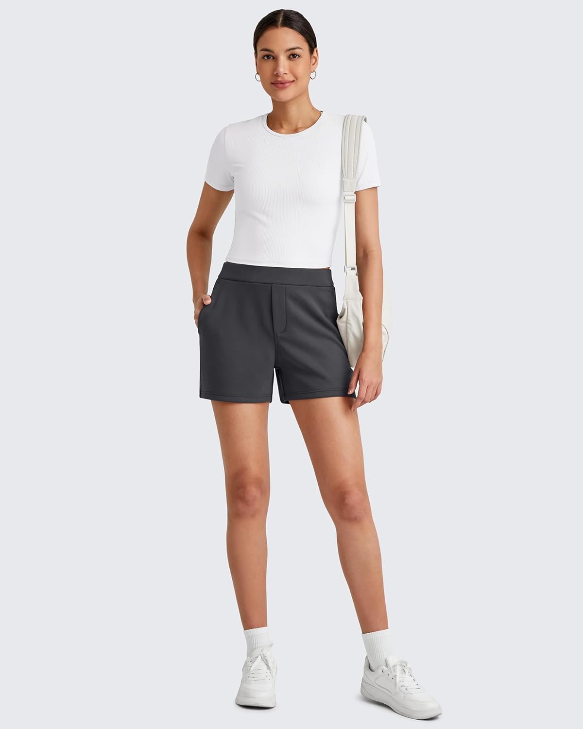 G4Free Smoofit Modal Soft Casual Shorts for Women High Waisted Summer Lounge Sweat Shorts with Pockets