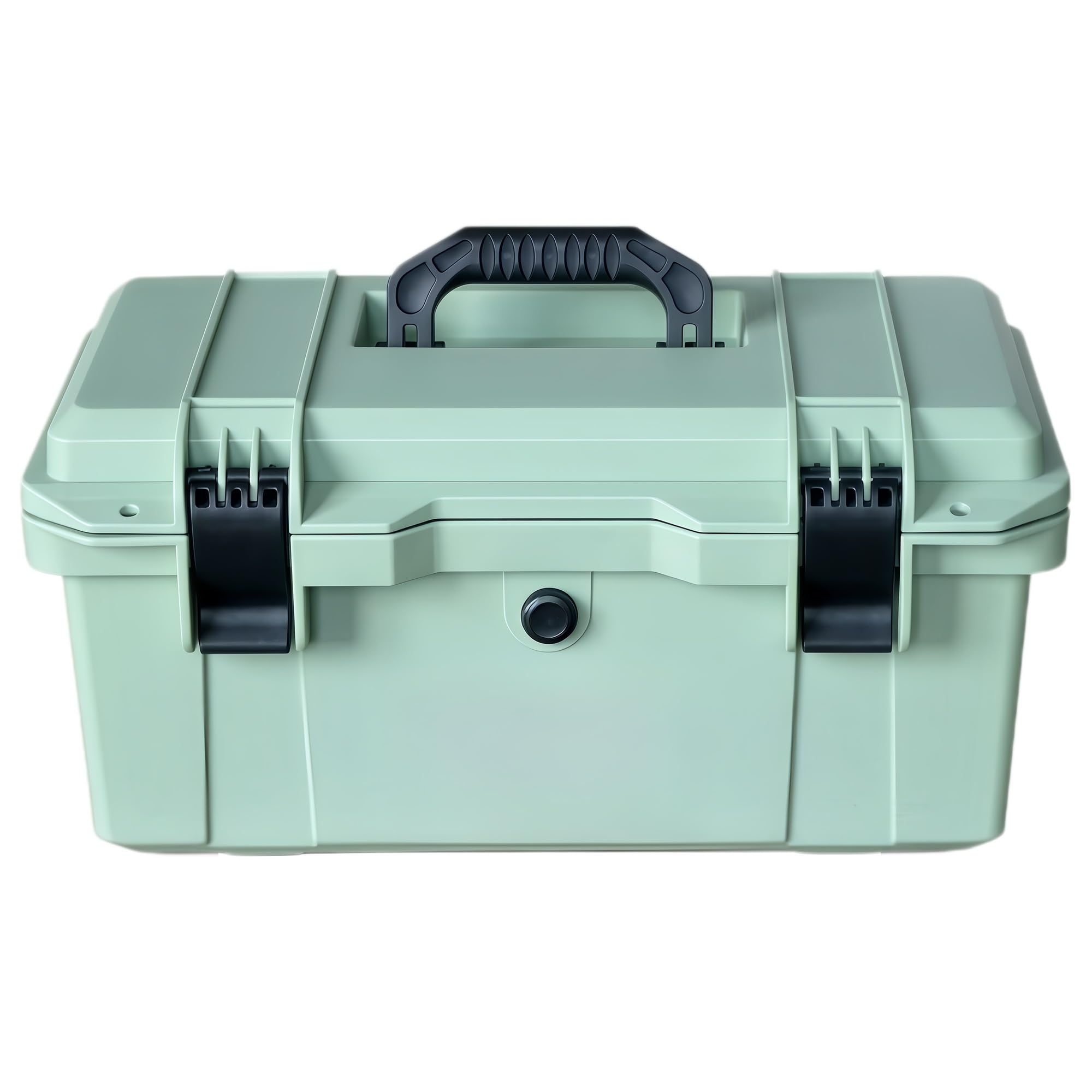 Boîte à outils étanche à double paroi en plastique de 43,2 cm avec chariots amovibles et poignée pliable – Vert clair Idéal pour la réparation automobile, le travail électrique, l'amélioration de la