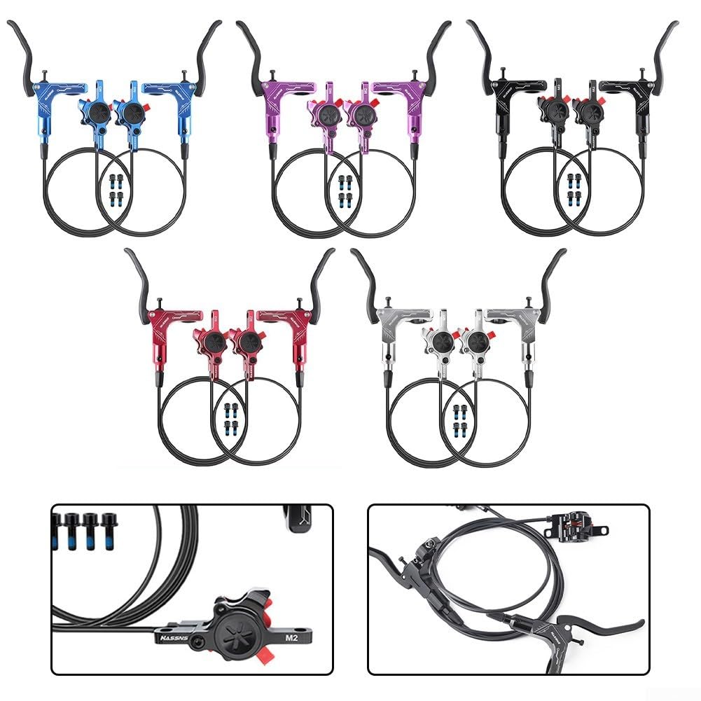 Freno a disco idraulico per mountain bike, doppio pistone | Bidirezionale, struttura in lega di alluminio, potenza di arresto di qualità, per rotori da 160 mm a 203 mm