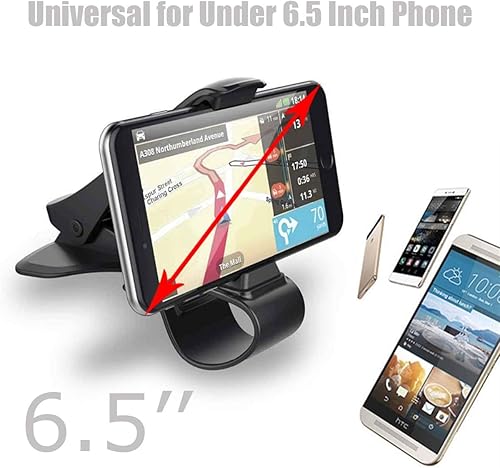 Miniatura 2 de Soporte universal para teléfono inteligente con diseño HUD de 6.5 pulgadas, clip universal para automóvil, HUD, GPS, tablero de instrumentos,