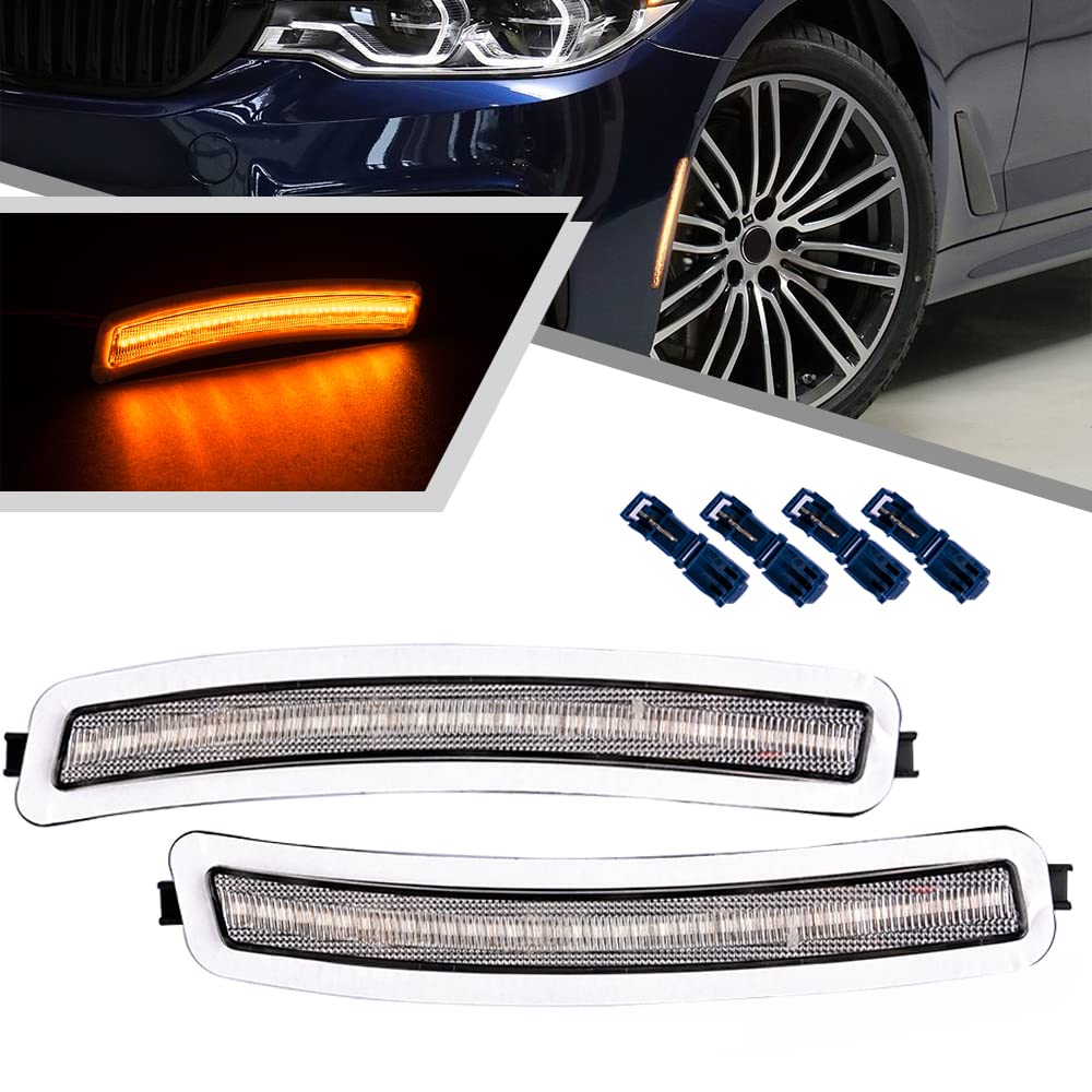 Amazon.com: 2Pcs Amber LED Front Bumper Reflector Side Marker