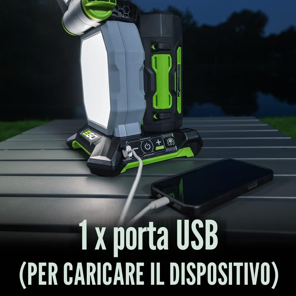 EGO Power+ LT1000 Portable Area Light, 5 Brightness Settings, Up to 10,000 Lumens, Battery and Charger not Included, Gray