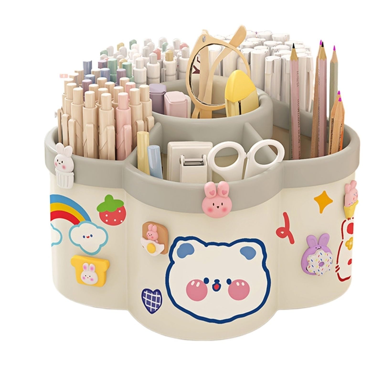 Porte-stylo rotatif de bureau grande capacité pour fournitures