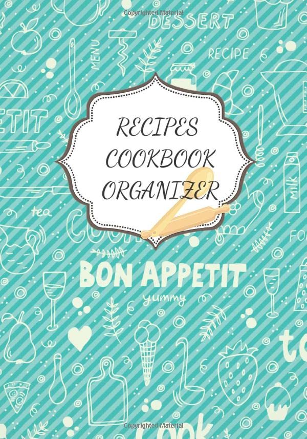 RECIPES COOKBOOK: My Favorite Recipes | Blank recipes books to Write In | 8.5 x 11 In | Collect the Recipes You Love in Your Own Custom Cookbook with ... Style With Aqua Green Striped Background)