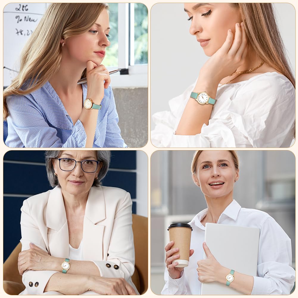 OFFCUP Montre Femme Bracelet Cuir Analogique Quartz Poignet Ladies