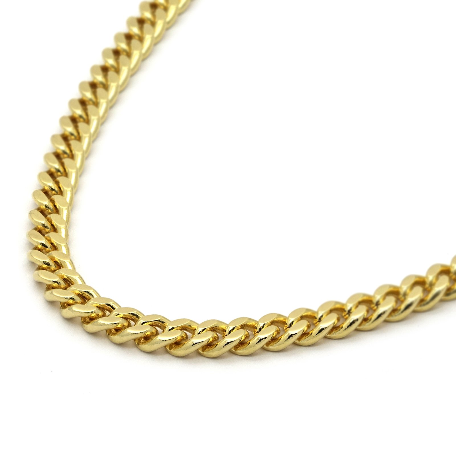 Para hombre chapado en oro 6 mm 30 "Heavy de grosor soporte de corte doble Clip caja Lock Cadena Cubana Collar