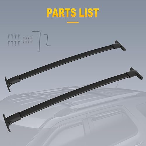 Miniatura 7 de OCPTY Barras transversales para portaequipajes para Ford Explorer 2016, 2017, 2018, 2019, para bolsa de carga, equipaje, kayak, canoa, bicicleta,