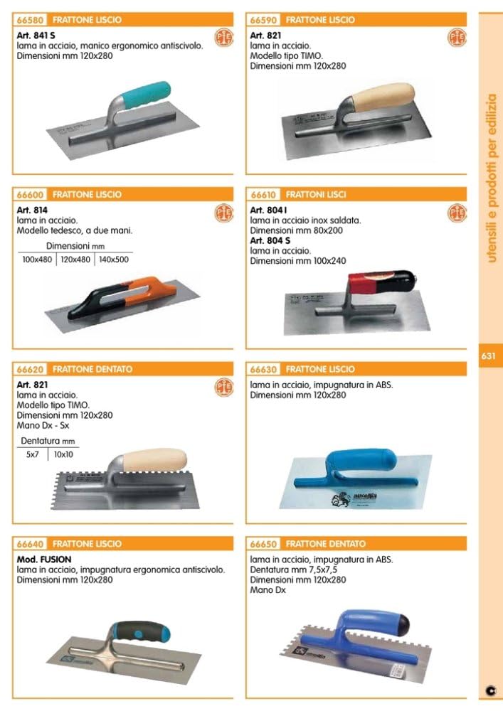 6PZ FRATTONE PAVAN CON LAMA IN ACCIAIO LISCIO CM.10X24 ART. 804/S Nextradeitalia