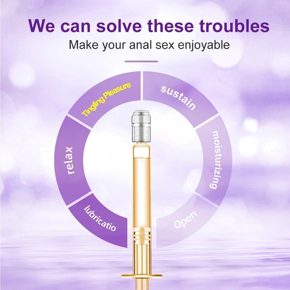 Anal Lube Applicator Set, 5 Pre-Filled Pleasure Gel | Individually Wrapped, High Cushion & Low Friction Formula, Osmolarity Balanced Toy-Friendly Hybrid Lubricant