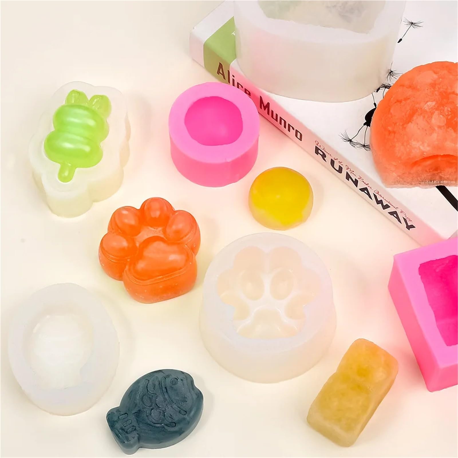 Juego de 3 moldes silicona con forma mini frutas, ideales for decorar pasteles, gominolas, chocolates y cubitos hielo. Antiadherente Para Repostería Y Postres(Style11)