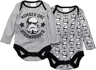 Jainco Baby,Clothing,Baby Boys 0-24m,Bodysuits & One-Pieces,Bodysuits Storm Pooper Baby Boys Bodysuit Set 2 Pack of Star Wars Themed Vests