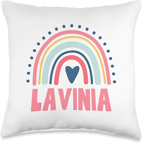 Miniatura 4 de Lavinia Name Custom Woman Myth Legend Pink Birthday Party Throw Pillow, 18x18, Multicolor