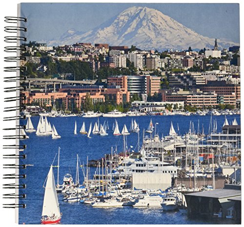 3dRose db_95234_2 Washington, Seattle. Lake Union and Mt. Rainier-Us48 Ccr0292-Charles Crust-Memory Book, 12 by 12-Inch