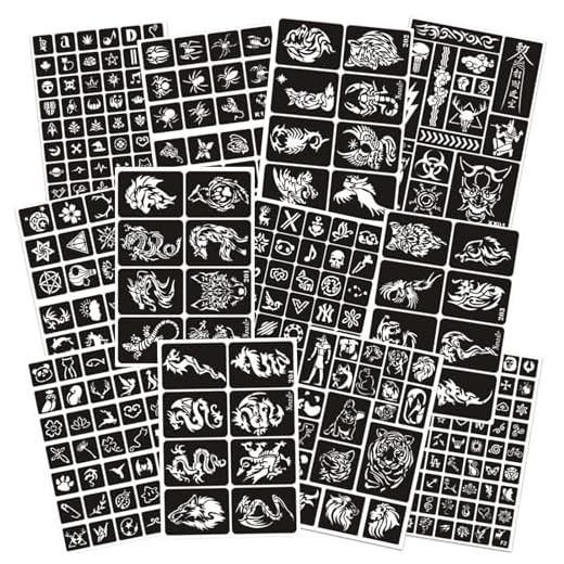 302pcs Henna Tattoo Stencil Kit