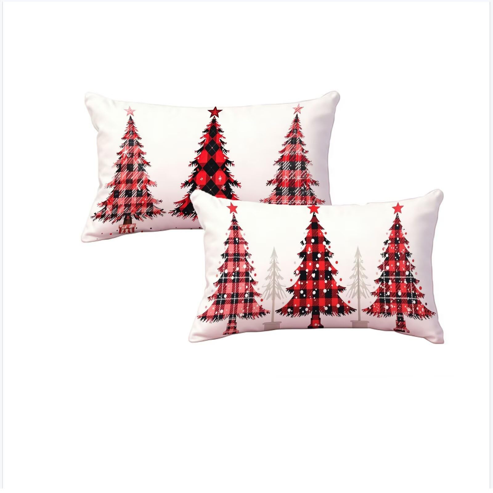 Housse coussin Noël 70x90cm imperméable lot de 2 taies velours double face salon G567