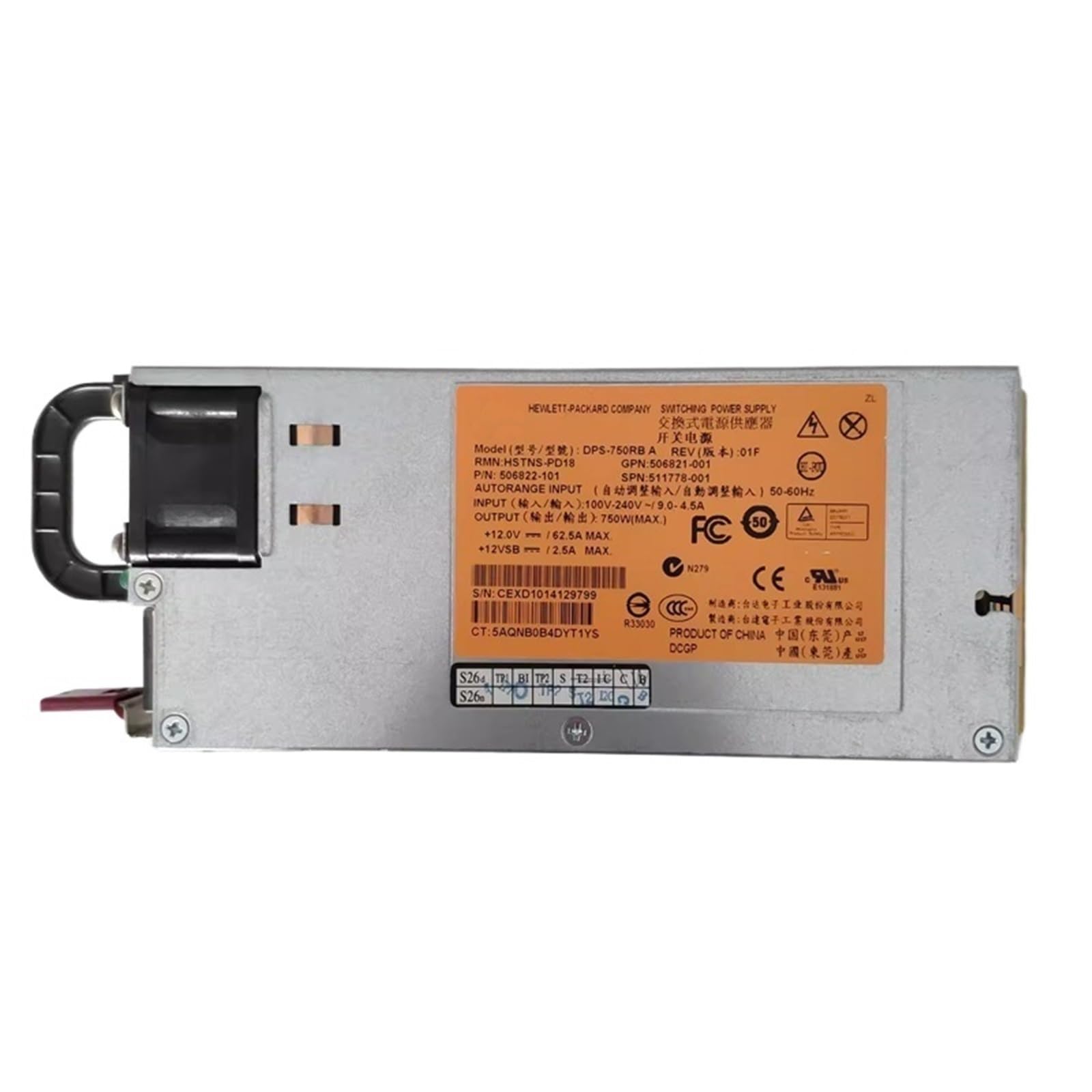 511778-001 for DL360 380 G6 G7 G8 750W Fuente de alimentación del Servidor DPS-750RB A 506821-001 506822-101