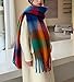 TYHOTULY Chunky Scarf for Women Winter Plaid Thick Warm Long Shawl Wraps Cold Weather Big Christmas Fashion Blanket Scarves (Blue Orange Green 7)