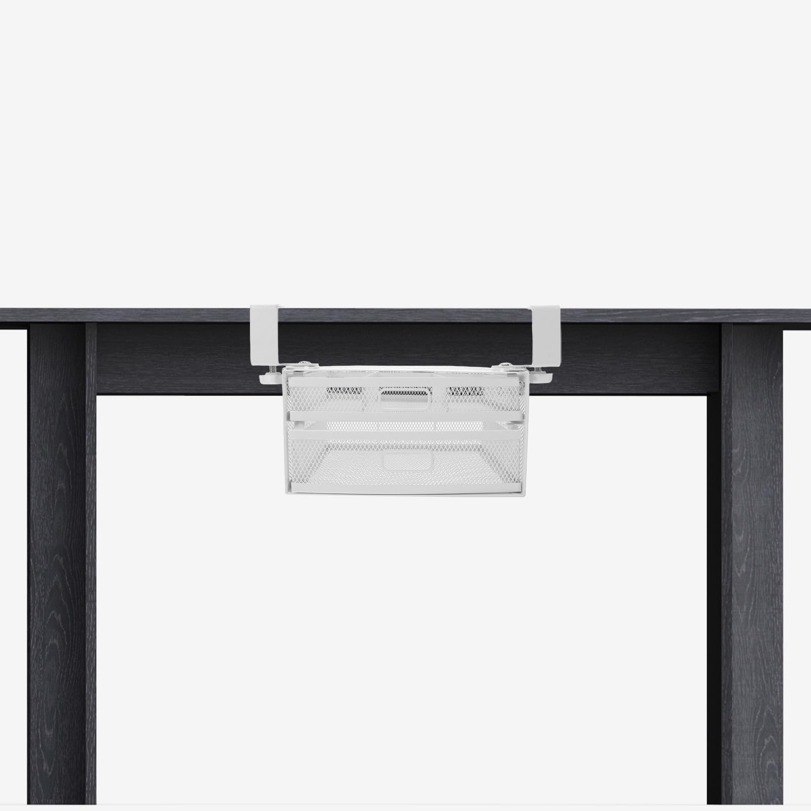 Hohopeti Moderner Schreibtisch Organizer aus Eisen mit 2 lagigem Duallayer Design Einfache Reinigung und Bohrfreie Montage für Büro und Schrank