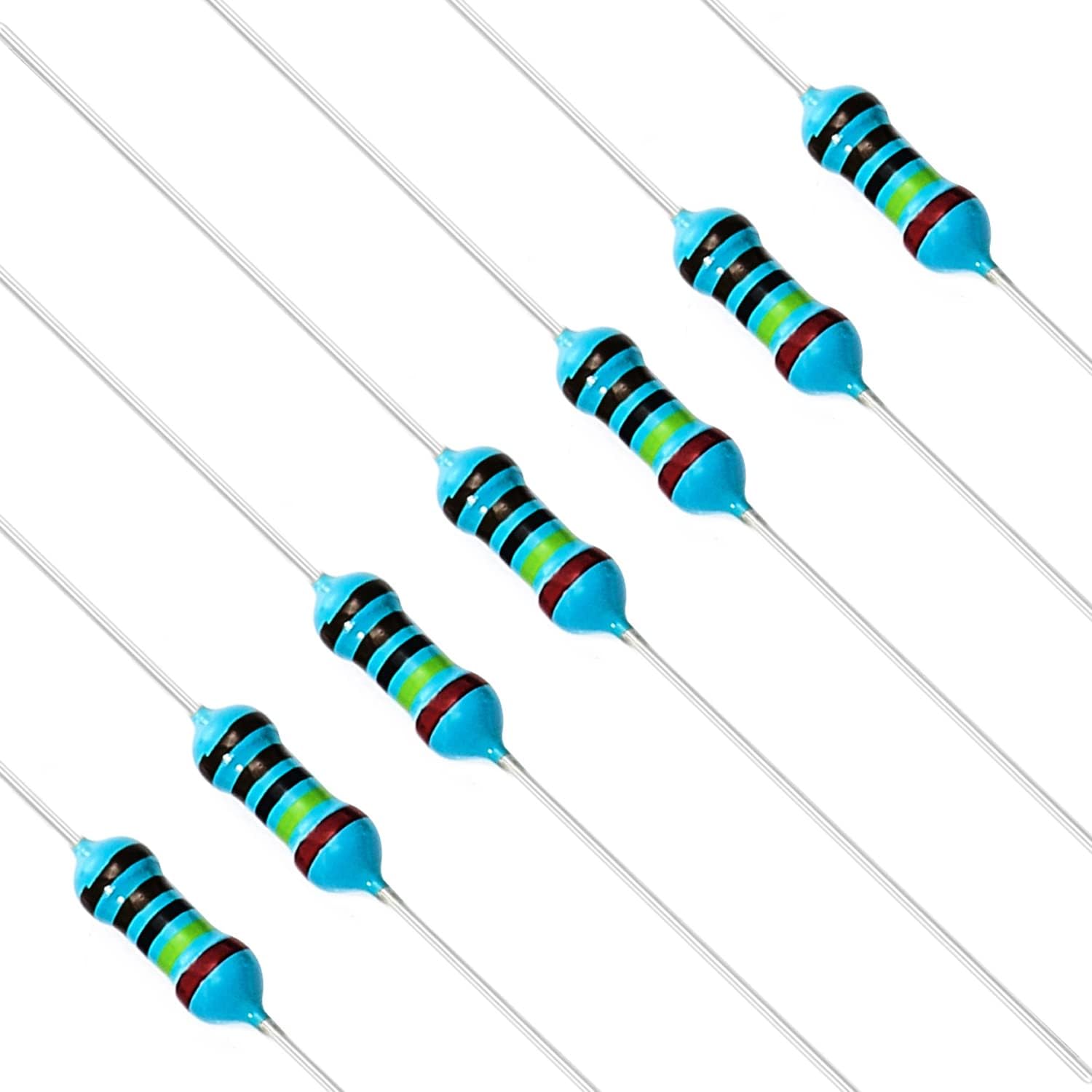 Chanzon 100pcs 1/4W (0.25W) 2.4K Ω ohm 2k4 Metal Film Fixed Resistor 0.01 ±1% Tolerance 2.4KR MF Through Hole Resistors Current Limiting Rohs Certificated