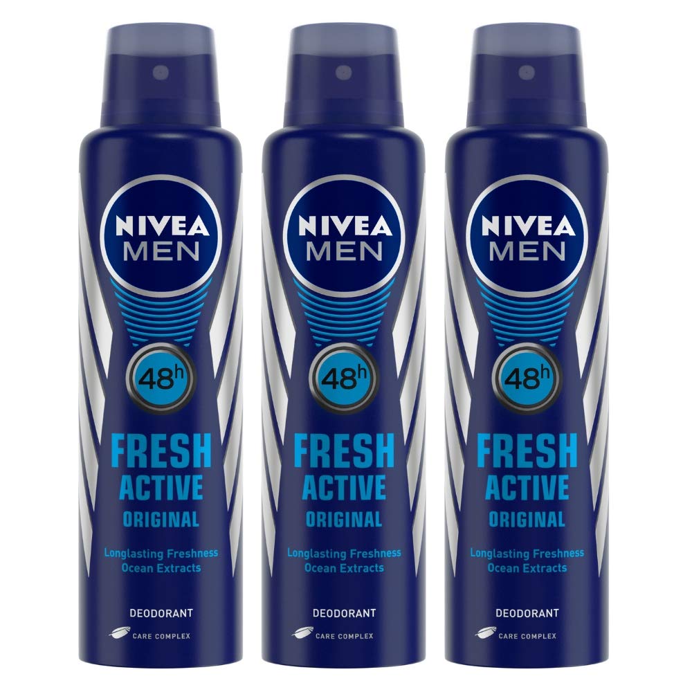 Nivea Men Fresh Active Deodorant Spray, 150Ml (Pack Of 3)-picture-34