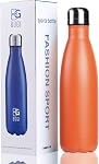 BOGI 17oz Bouteille d'eau isolante à double paroi Aspirateur en acier inoxydable Boutilles d' eau, fuite de métal Sports Boutillet d'eaux Boissons chaudes et froides - Parfait pour les sports de plein air Camping Biking