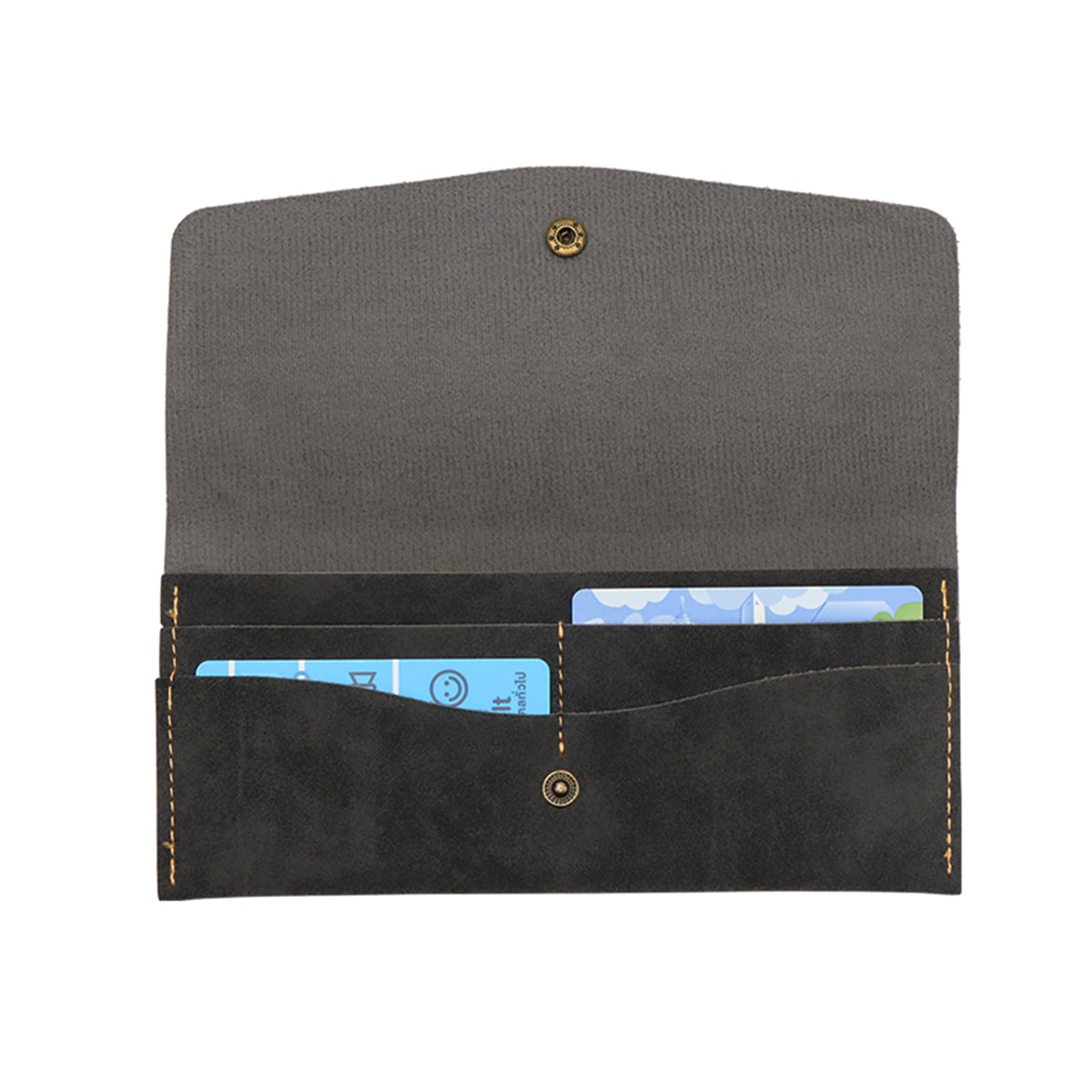 Mogoostry Cash Envelope Wallet, Black PU Leather, Budgeting Money Holder, Lightweight, Unisex-Adults