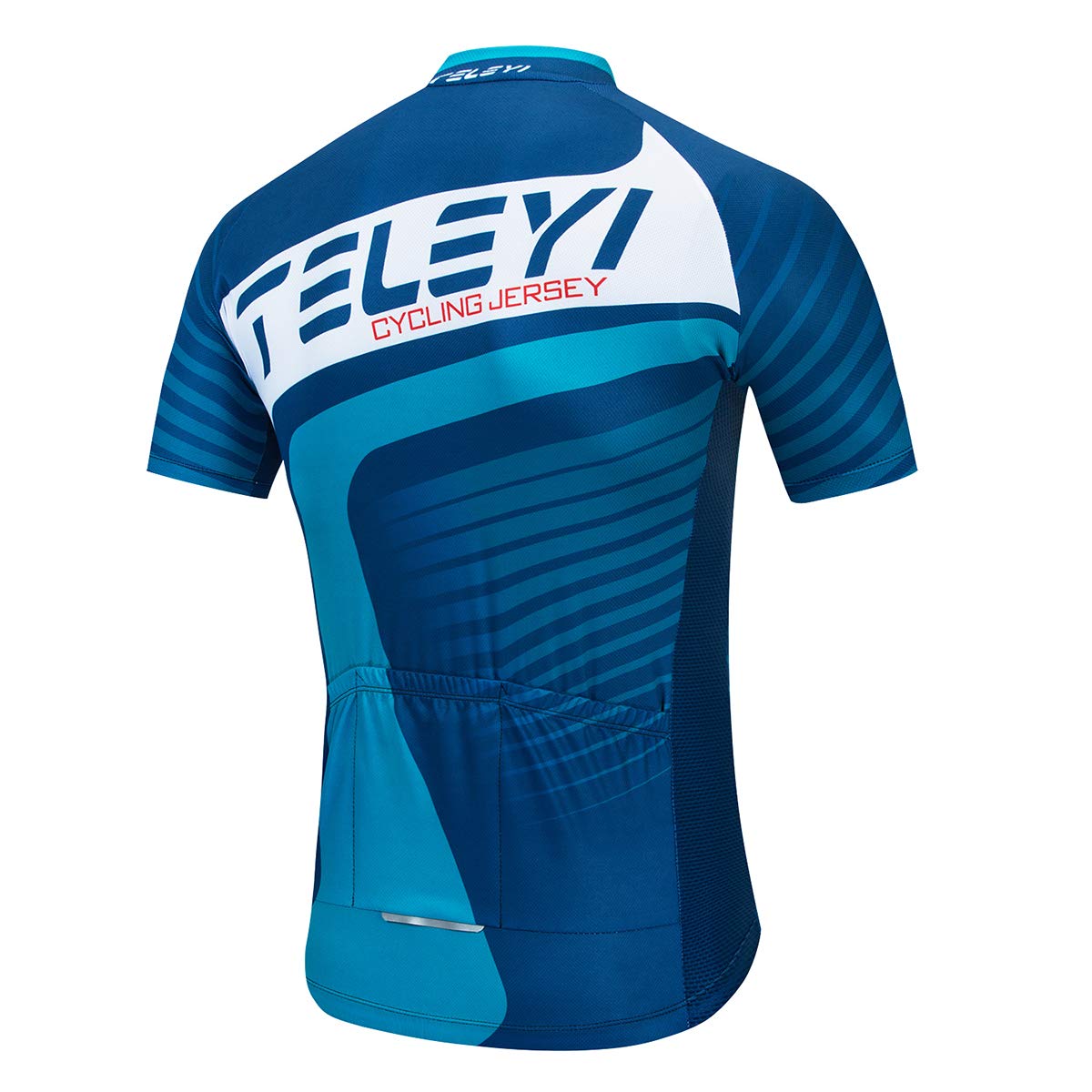 Men's Cycling Jersey Short Sleeved Mountain Bicycle Jerseys Breathable T- Shirt Tops Blue