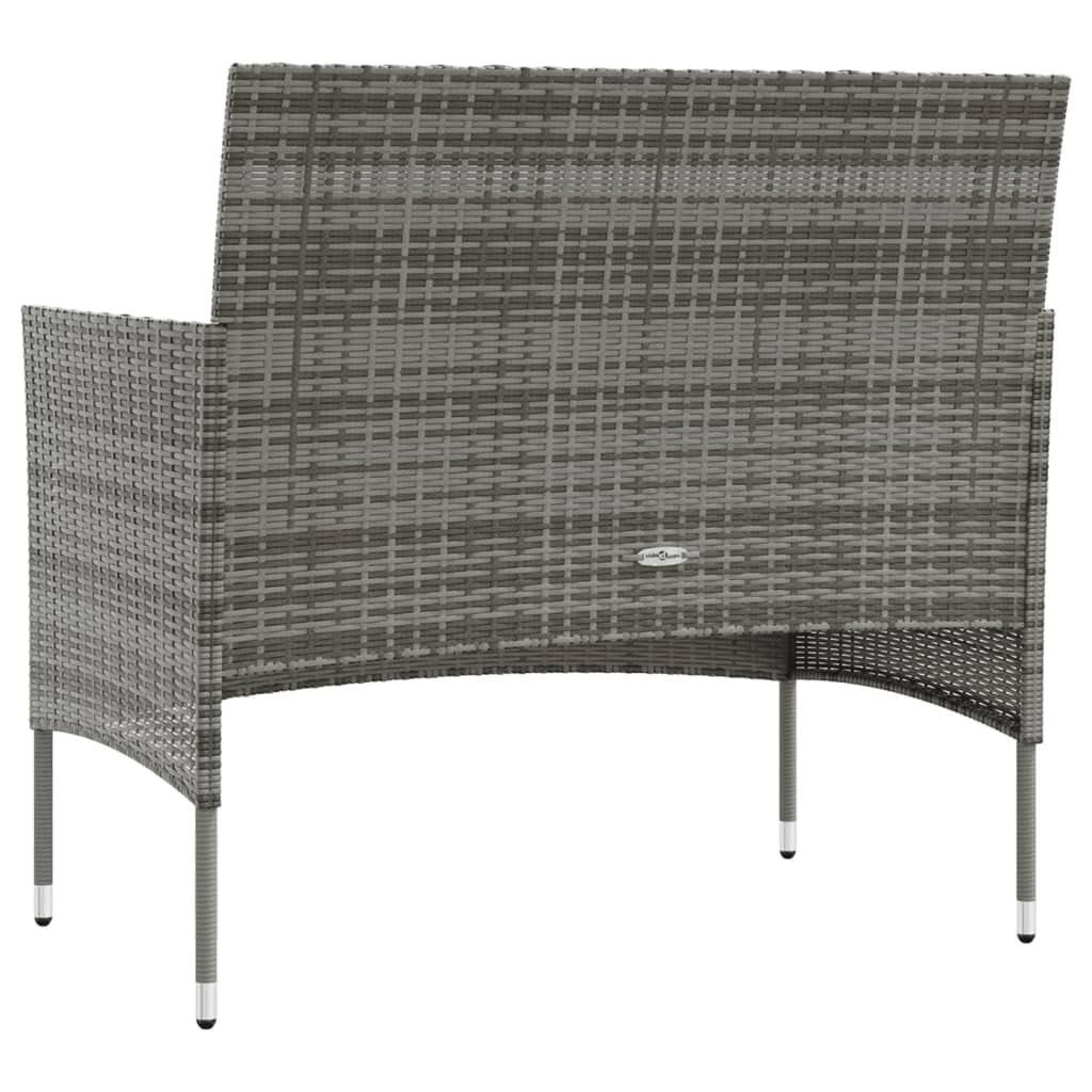 Juego de salón de jardín de 16 piezas con cojines de ratán sintético en color gris, compuesto por marco de acero con recubrimiento en polvo y placa de cristal para disfrutar de horas relajadas