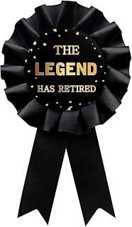 Black The Legend Has Retired Tinplate Badge Pin, Happy Retirement Man or Woman Award Ribbon, Great for Retirement Party Decorations Gift