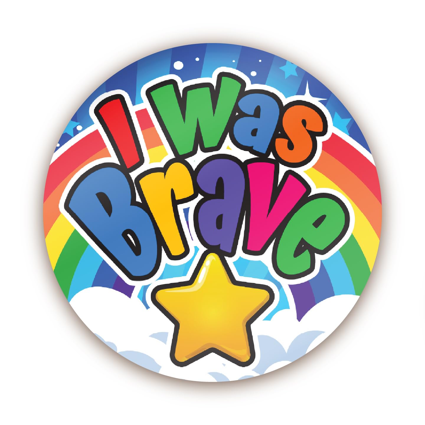 Stone Melon School Reward Stickers 144 I was Brave Rainbow Bravery Stickers 30mm Round Awards Nursery Teachers Parents Children Kids