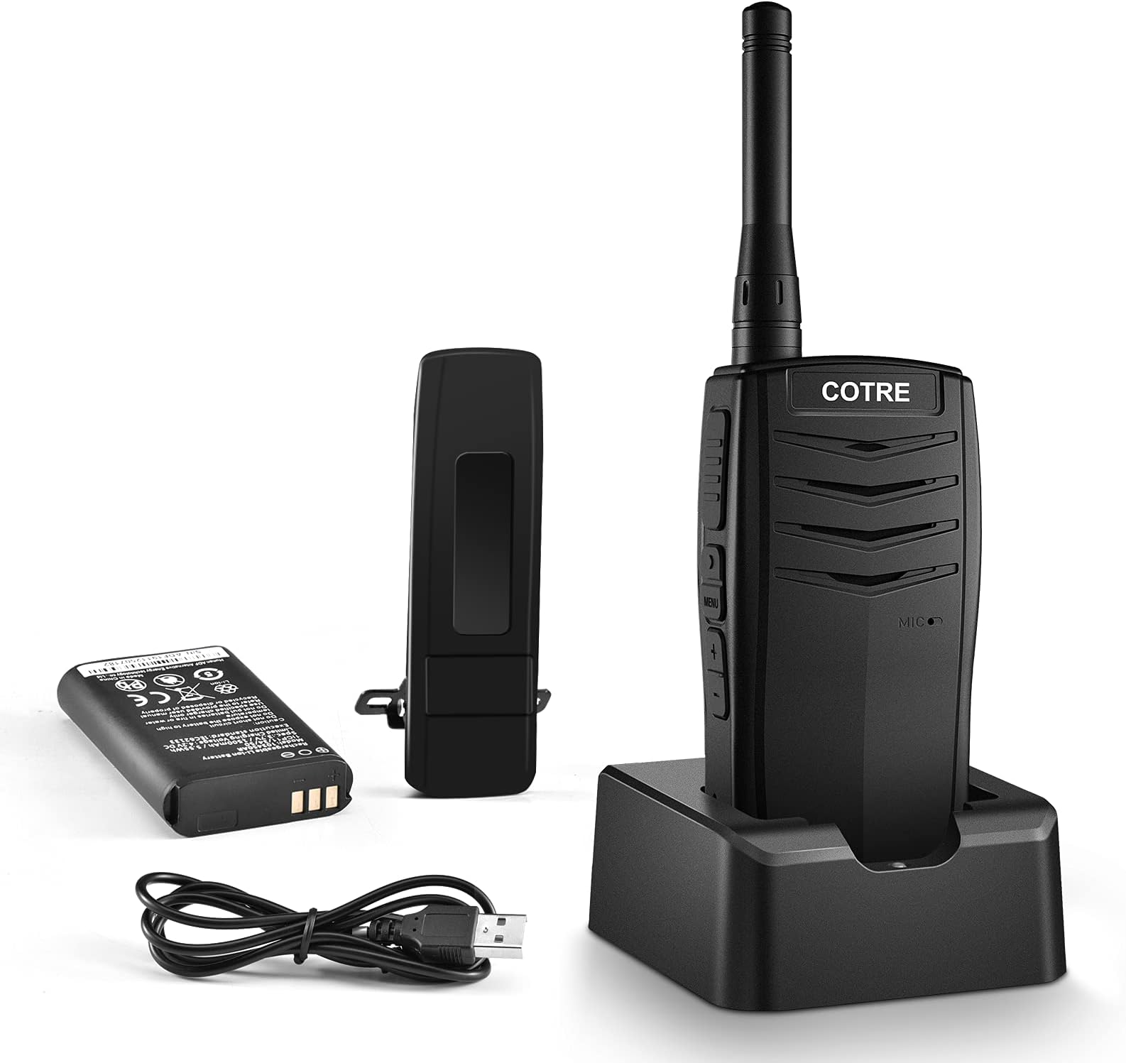 Walkie Talkies - COTRE DMR Digital/Analog Two Way Radios, Long Range in Town(430-470Mhz UHF), Better Communication & Clearer Voice Than Analog Radios, 1936 Channel Options, One-Handed Use, Black