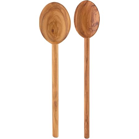 Eddingtons Italian Olive Wood Cooking Spoon, Handcrafted in Europe, Set of 2, 10/12-Inch