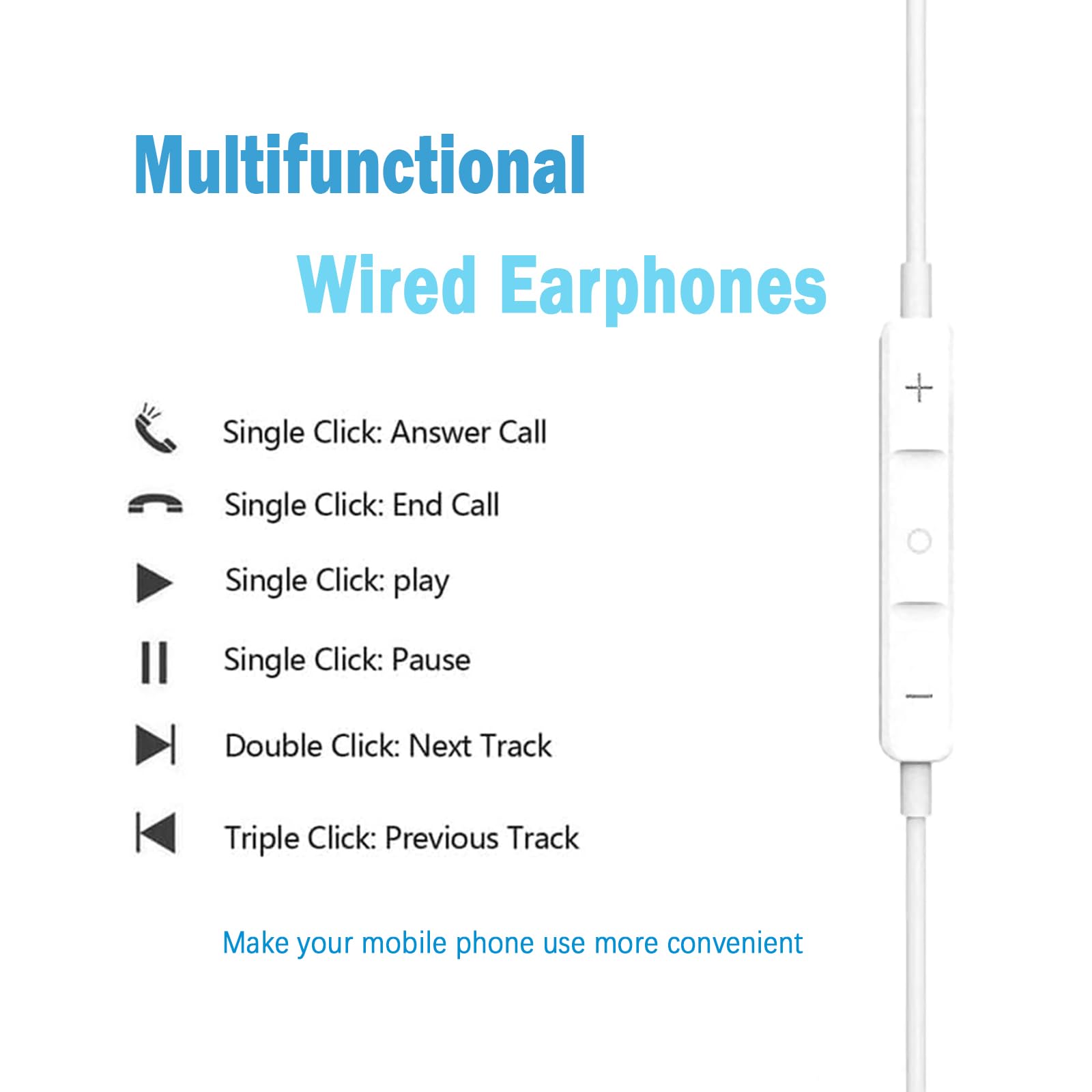 USB C Headphones for iPhone 17/17 Pro/16/16e/15 Pro Max/Plus, Type C Earbuds Wired Earphones (Microphone & Remote Control) Noise Cancelling for lPad Pro, Galaxy S23/S22/S21/Ultra Note10/20, Pixel — view 3