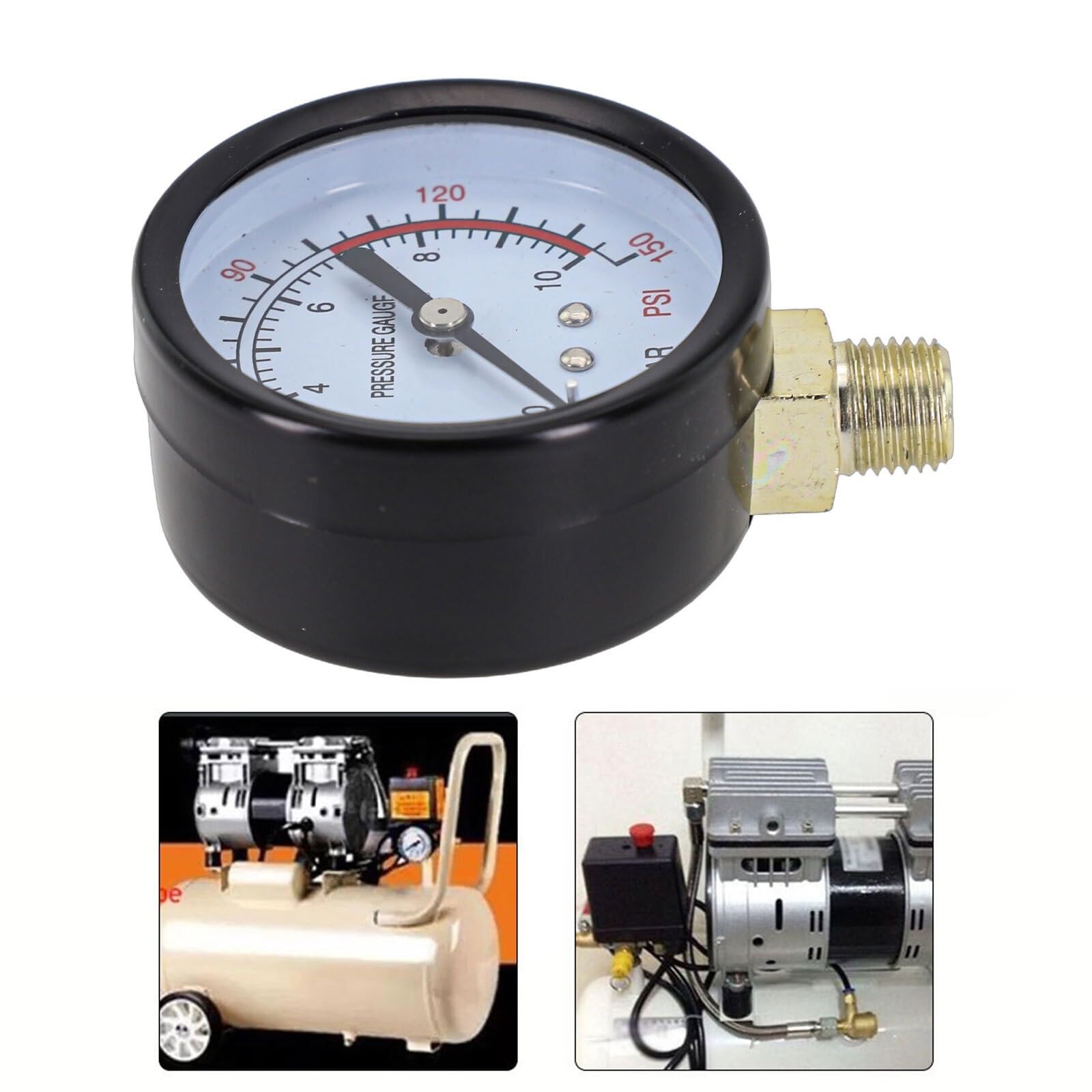 Manometr Y60 0-1,6 Mpa 0-230 PSI, filtr basenowy, ciśnieniomierz do sprężarki powietrza, części pompy, miernik ciśnienia (B)