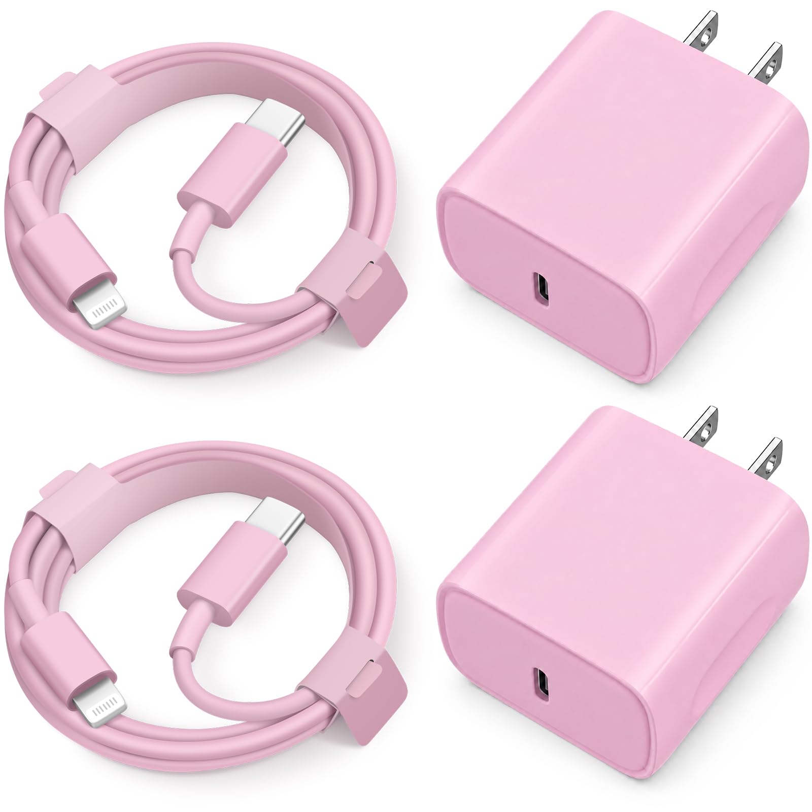 iPhone 14 13 12 11 Super Fast Charger [2Pack] cargador 20W Rapid USB C Wall Charger Block with 6FT Fast Charging Cable Compatible with iPhone 14/13/12/11/Pro/Pro Max/Mini/Xs Max/XR/X, iPad - Pink