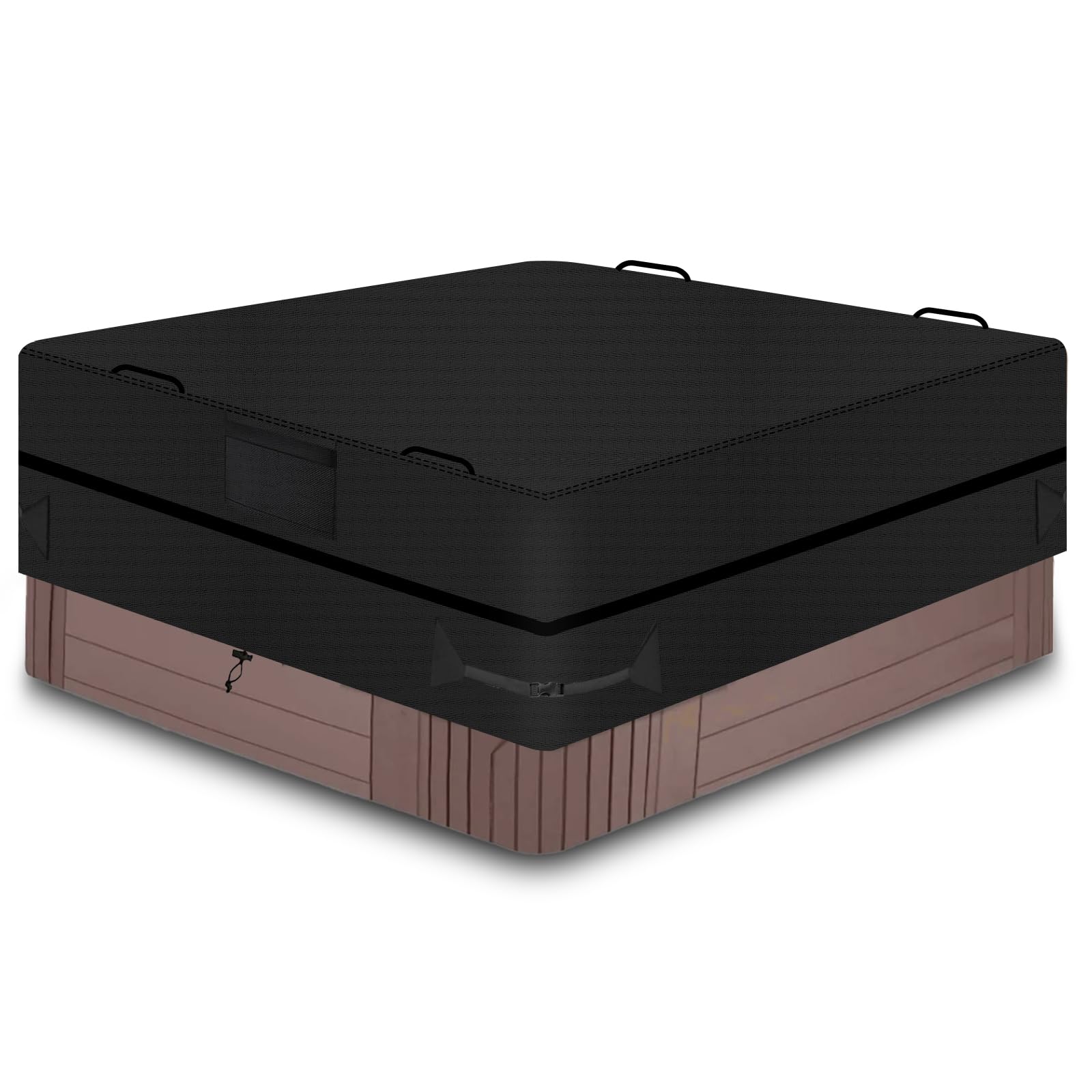 Bache pour Spa Carre, Protector-Spa, Tissu Oxford 600D imperméable Couverture Spa, Anti-UV Housse de Protection pour Bain à Remous de Jardin, Indéchirable, avec Sac de Rangement (230 * 230 * 85cm)