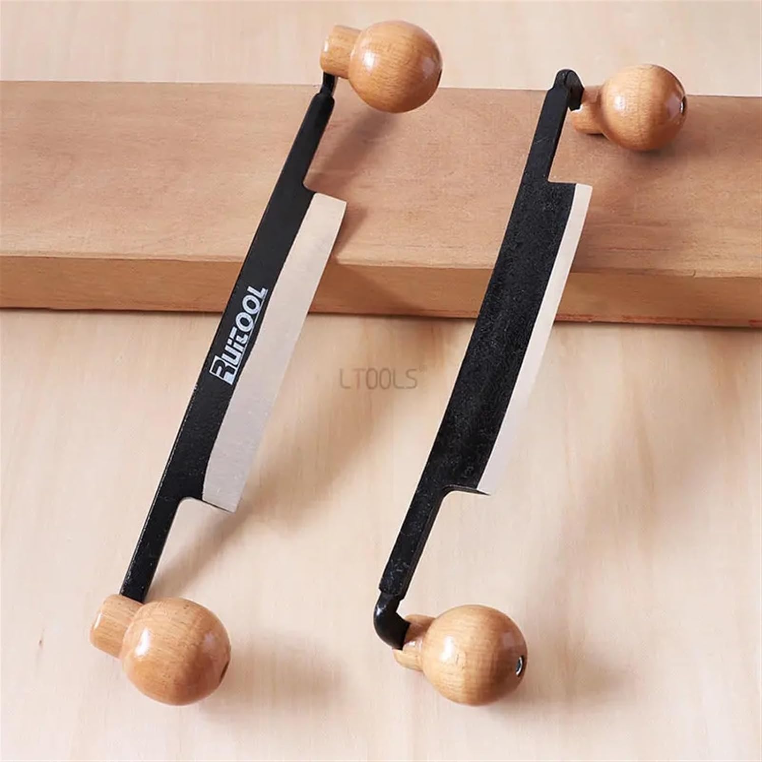 Woodworking Draw Knife Wood Carving Straight Draw Shave Manganese Steel Straight Draw Shave Wood Debarking Hand Tool