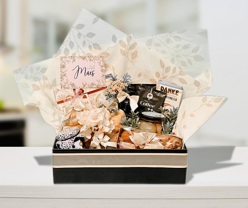 G&O Boutique Gourmet Cesta Doce Refúgio, Café da Manhã Premium com Drip Coffee, Croissants, Bolos e Chocolates Artesanais