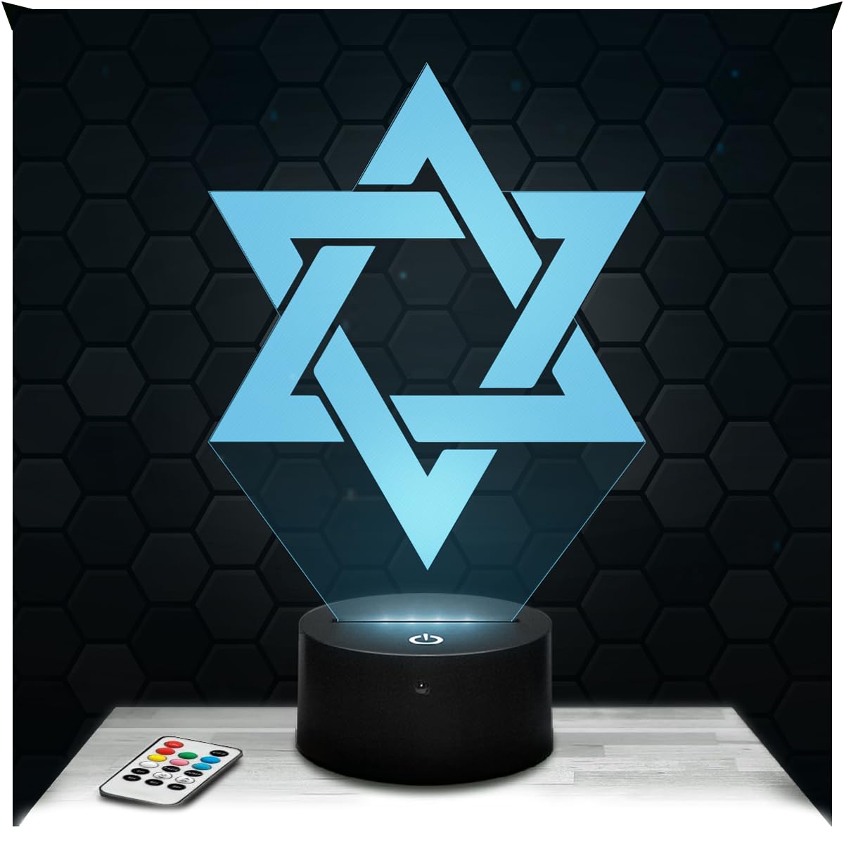 Lampephoto.fr - Star of David Religion Jewish Torah Decoration, Gift idea for Men and Women Star of David Religion Object Night Light Room Decor, Original Christmas, Gift idea for Men and Women TOP