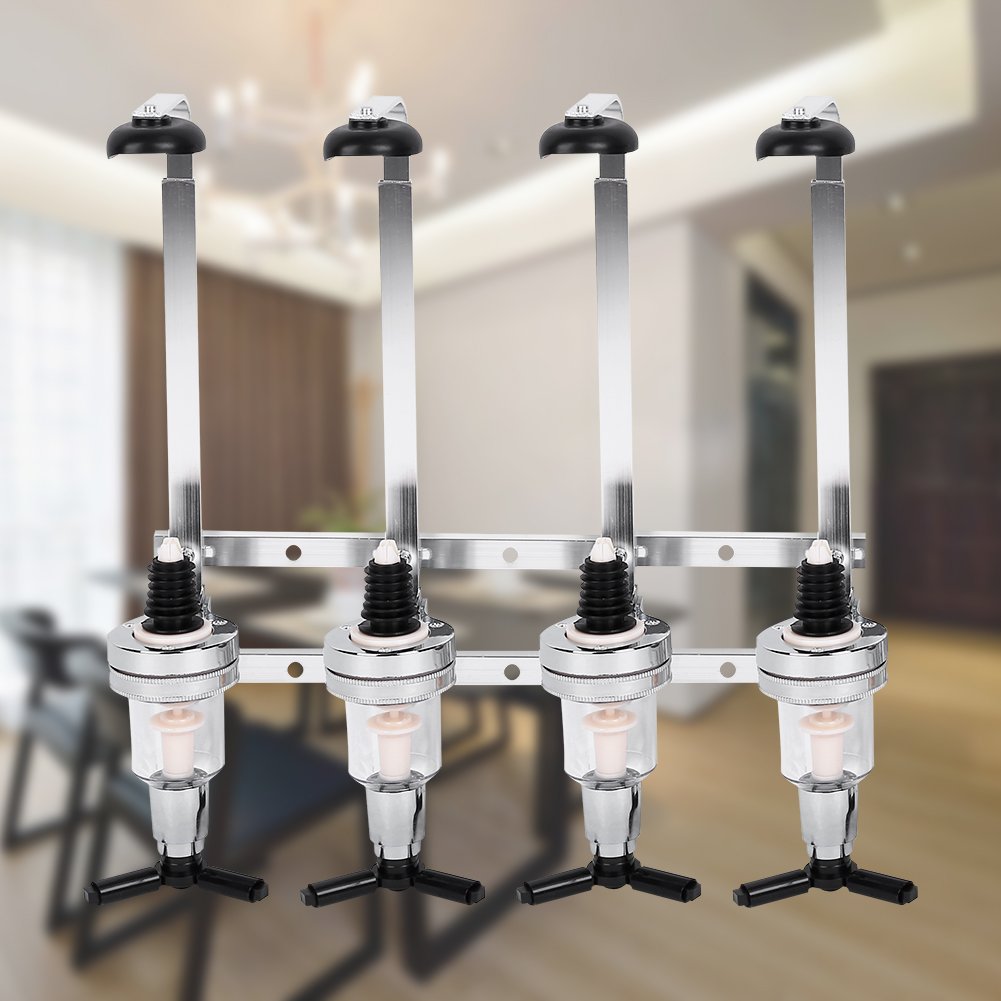 Bar Butler - Dispenser da parete, 4 bottiglie da 30 ml, con supporto da parete rotante per misurare e mescolare le bevande
