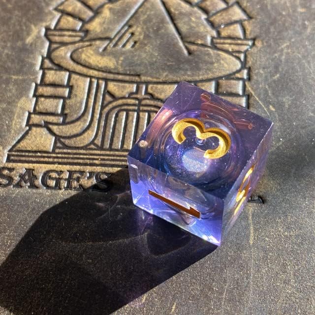 Miniatura 6 de Sage's Portal Liquid Core - Juego de 7 dados poliédricos DND de resina de borde afilado para Dungeons and Dragons Sage's Souls Dice RPG de mesa