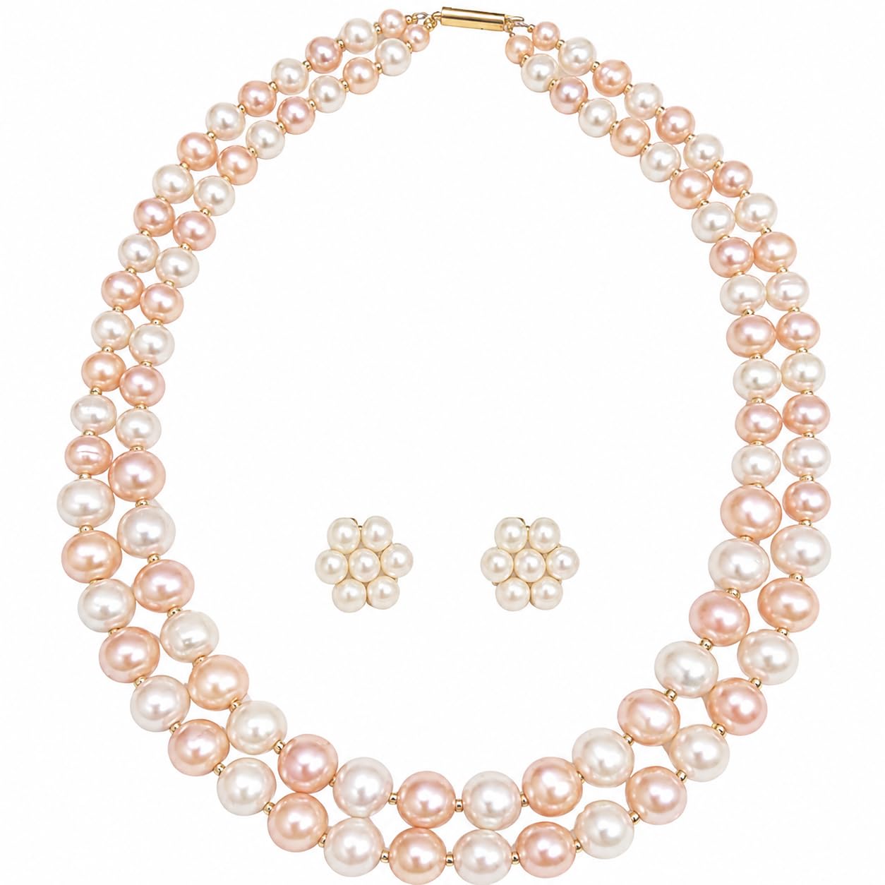 denicraas golden Pearls beaded Moti Mala Necklace Jewellery Set For Women &Girls Mala Set Women's Fashion Accessories-picture-34