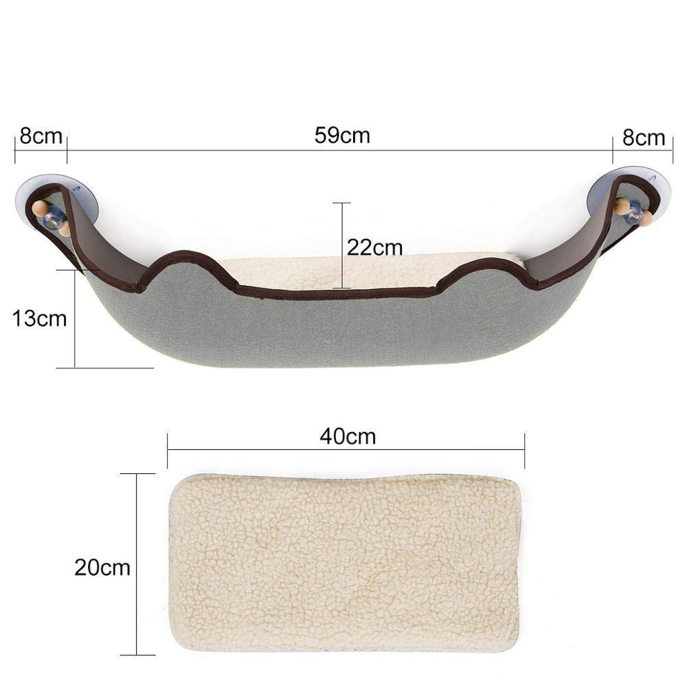 Katzenhängematte Haustier Hängende Betten Sunny Window Seat Mount Hängematte Window Lounger Mit Saugnäpfen Regal Warm Sitzbetten 1St Grau