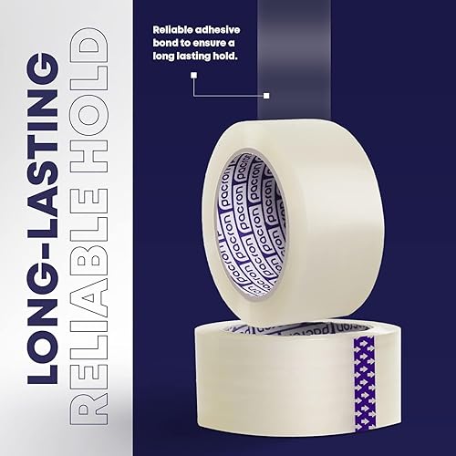 Miniatura 2 de Cinta de embalaje transparente fuerte  6 rollos, 1.88 pulgadas x 55 yardas cada uno  Cinta de embalaje a granel para mudanza, envío y sellado de