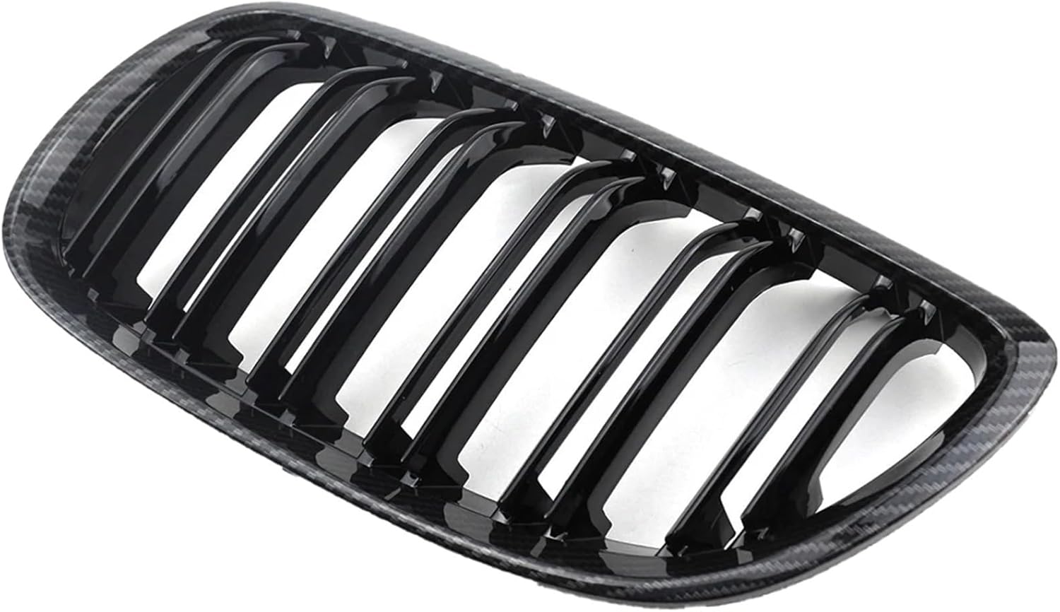 Carbon Fiber Front Grille Kidney Grill Compatible with BMW 3 Serie E92 E93 M3 2006-2009 2 Doors Dual Line Slat Grill Racing Grills Car Style