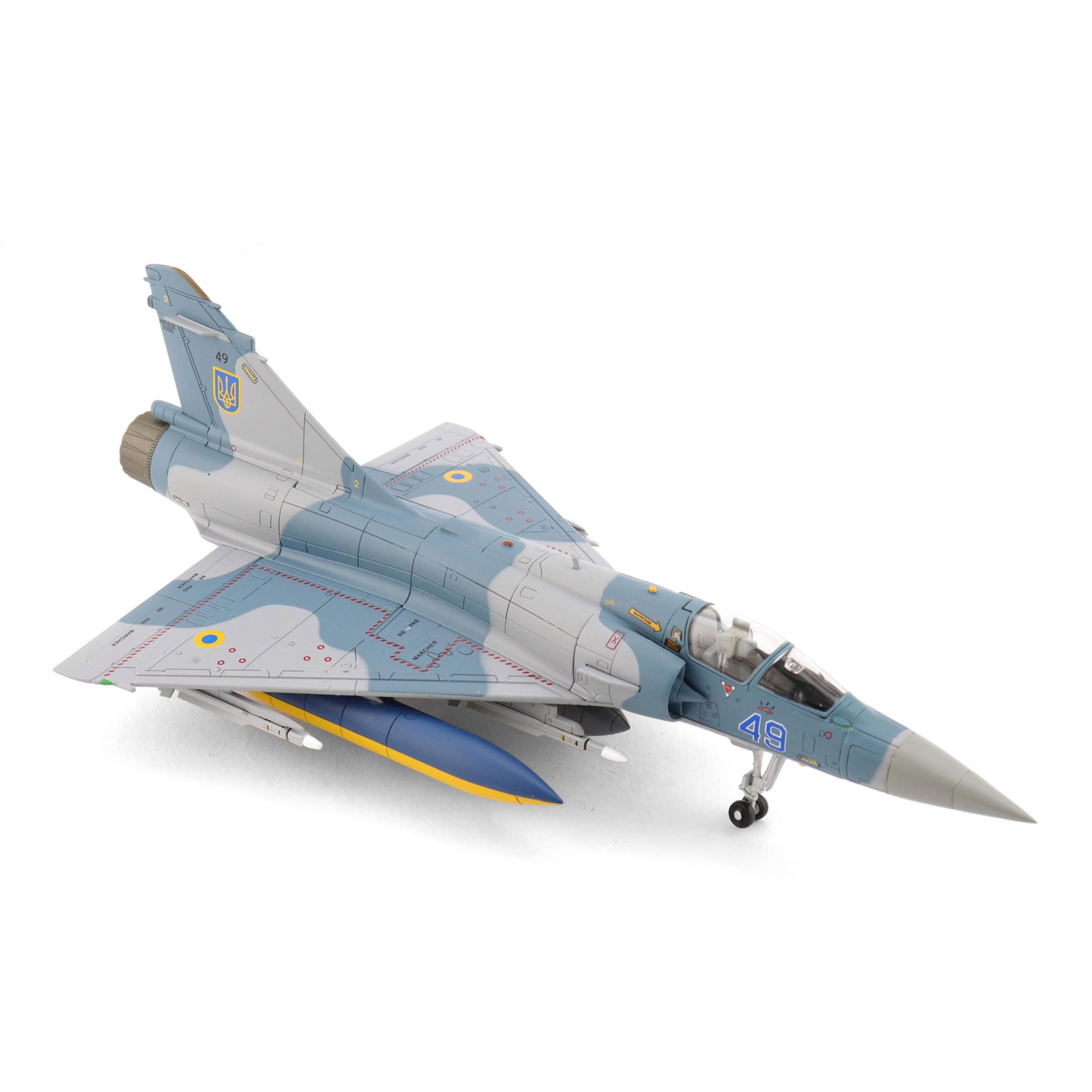 Hobby Master | Replica di aerei militari pressofuso in scala 1:72 | Mirage 2000-5F Ukranian Air Force, 2025 (con missili per cuoio capelluto) | Modello HA1622