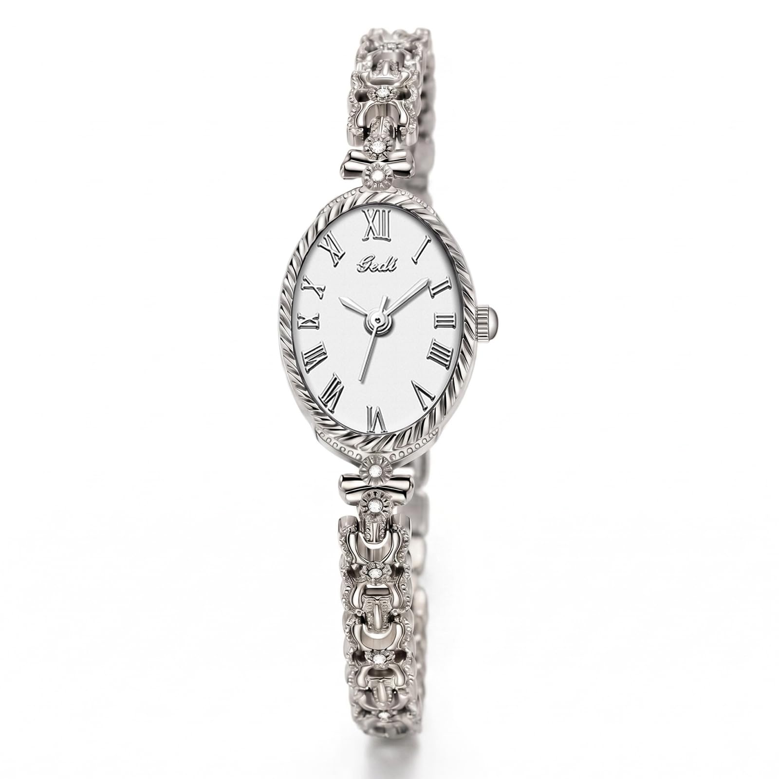 eYotto Zierliche Uhren für Damen, zierliche, ovale Armbanduhr mit schmalen Diamanten, leicht ablesbar, kleine analoge Quarzuhr, wasserabweisend, verstellbares Armband, Armbanduhr für Mutter und Frau
