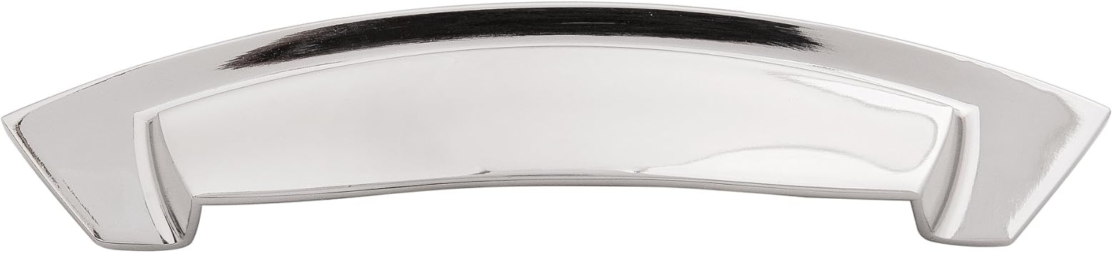 Hickory Hardware 1 Pack Solid Core Kitchen Cabinet Pulls, Luxury Cabinet Handles, Hardware for Doors & Dresser Drawers, 3 Inch & 3-3/4 Inch 96mm Hole Center, Polished Nickel, Velocity Collection