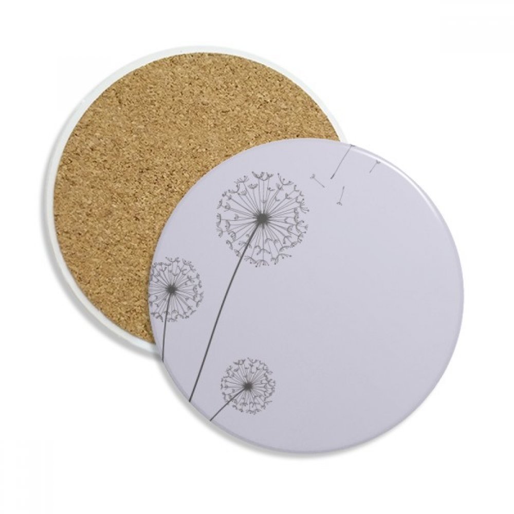 Dessous de verre pissenlit en céramique - Coffret cadeau poétique de 2 pièces