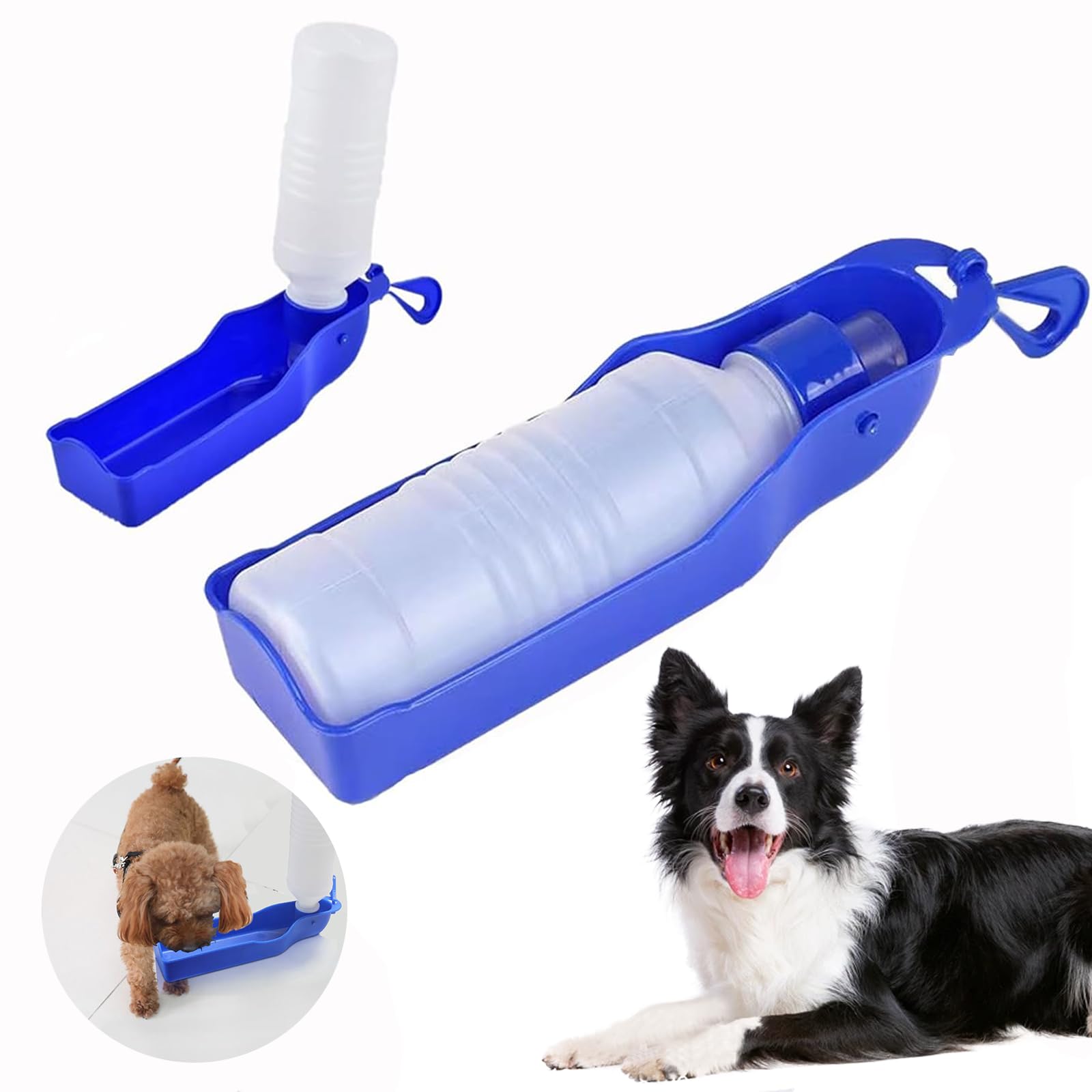 500 ml Bebedero Perro Portatil Botella Bebedero Perro Botella Perros para Viajes Botella de Agua para Mascotas Botella Perro Adecuado para Mascotas Cuando Caminan Y Acampan Al Aire Libre